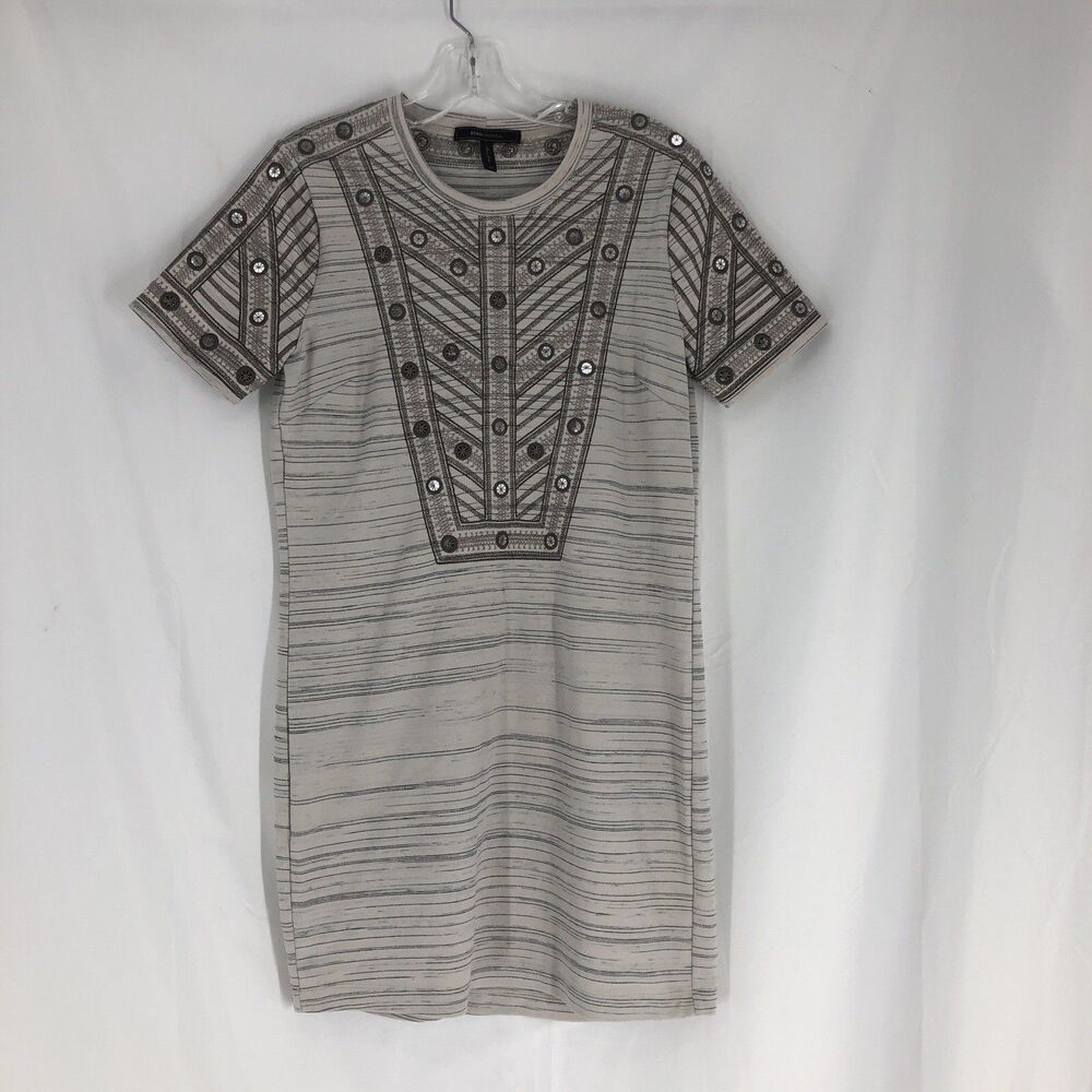 BCBG Max Azria Embroidered Mini T Shirt Dress Size XS